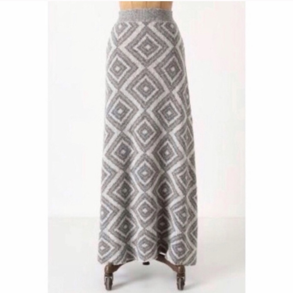 Anthro Moth Stacked Angles midi skirt